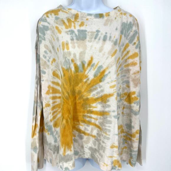 We The Free Free People Cosmic Tie Dye Swing Pullover Thumb Holes Size Small - Picture 2 of 10